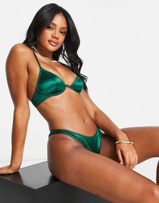 Emerald green underwire bikini top