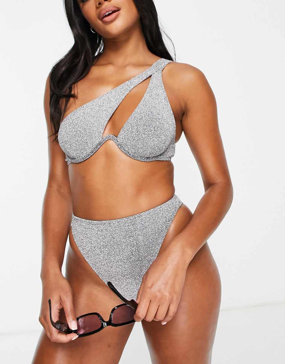 Halter-Neck Bralette V Wire Bralette Tanga Scrunch Back Bikini Set