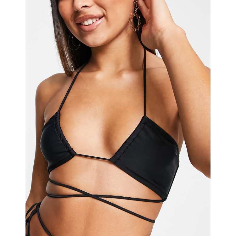 Black wrap store around bikini