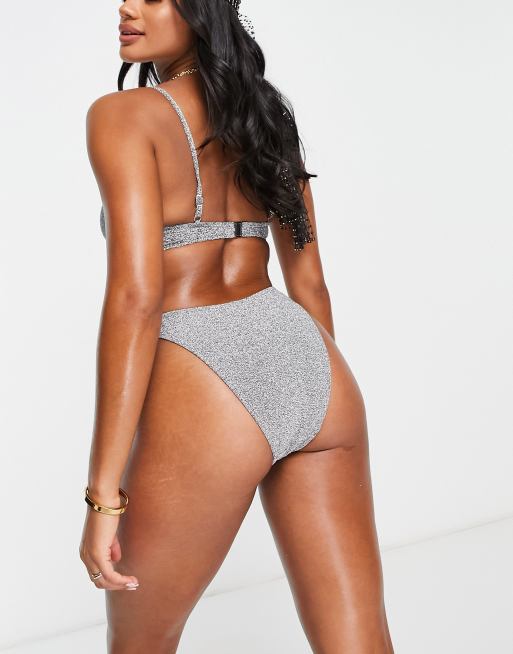 South Beach - Mix og Match - Sølvfarvede metallic højtaljede bikinitrusser , 2 af 4