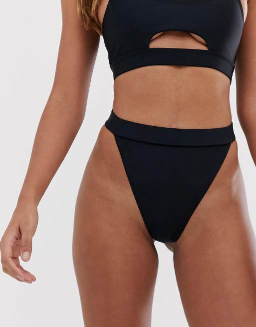 South Beach - Mix og match - Sorte højtaljede bikinitrusser med høj benskæring - BLACK, 3 af 4