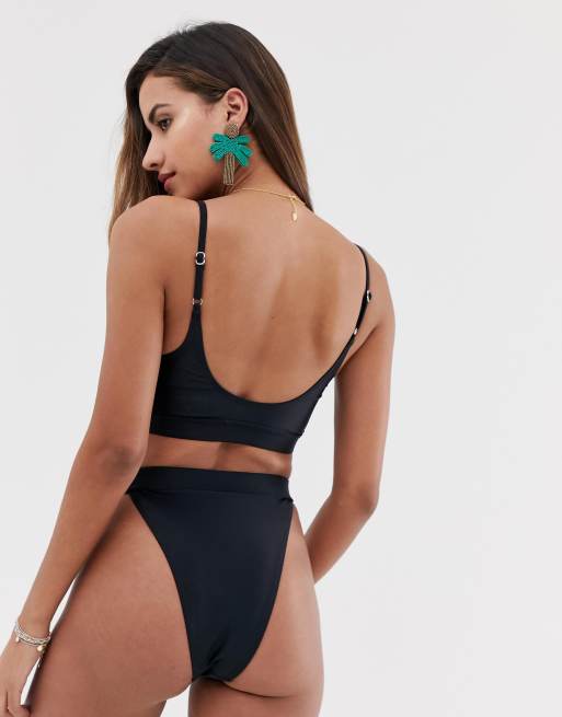 South Beach – Mixa och matcha – Svart bikiniunderdel med hög midja och hög benskärning - BLACK, 2 av 4