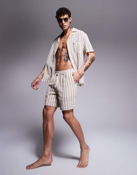 South Beach mono stripe textured knit short - view 1