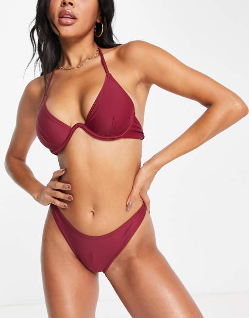 South Beach monowire bikini set in plum