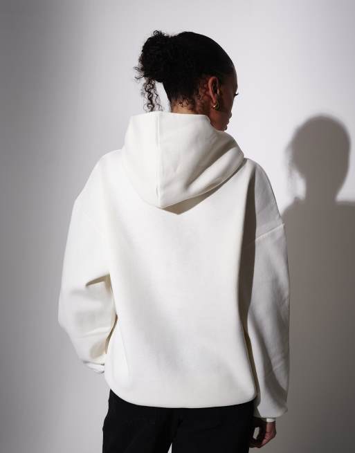 South Beach Montreal badge trim hoodie in cream, 2 of 4