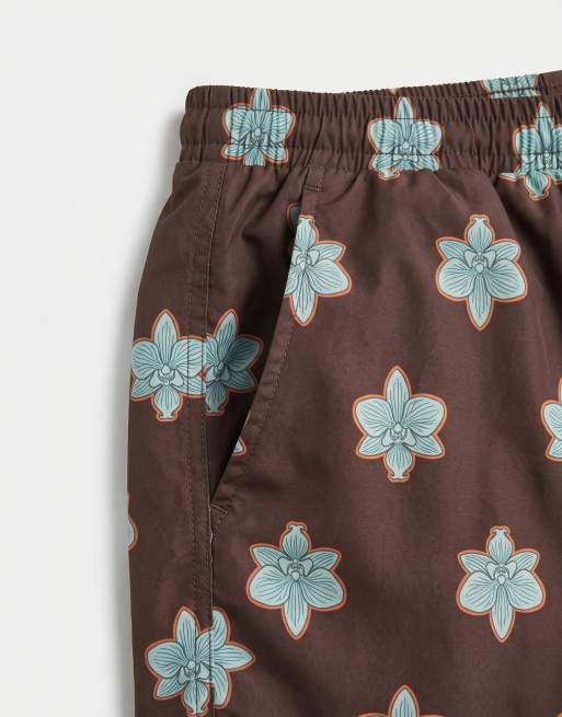 South Beach – Mörkbruna badshorts med blommotiv, 9 av 9