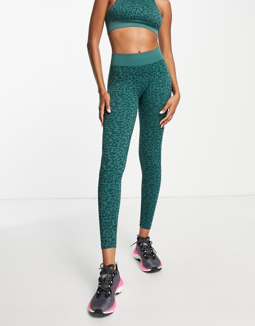 South Beach - Naadloze legging met dierenprint in groen
