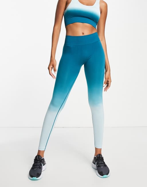 South Beach - Naadloze legging met hoge taille in blauw met kleurverloop