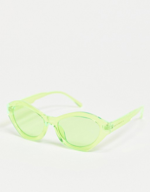 South Beach neon green cat eye sunglasses