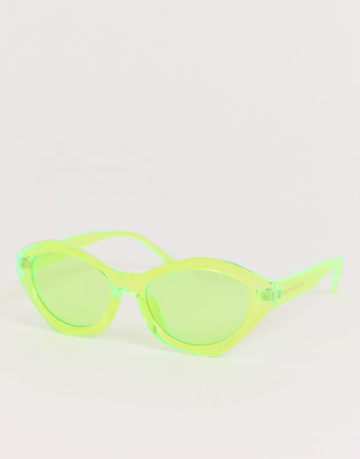 Lime green store cat eye sunglasses