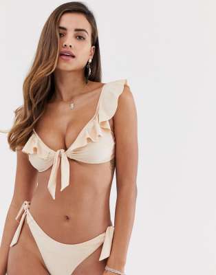 tie front bathing suit top