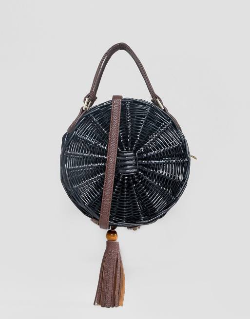 South Beach – Okrągła wiklinowa torebka crossbody