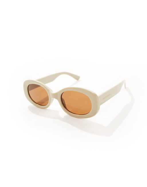 South Beach oval sunglasses in cream, 2 of 4