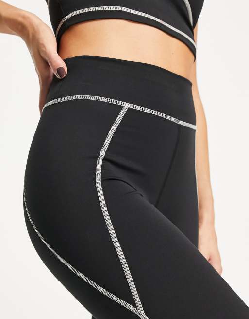 Shape Black Soft Seamless Contrast Stitch Leggings