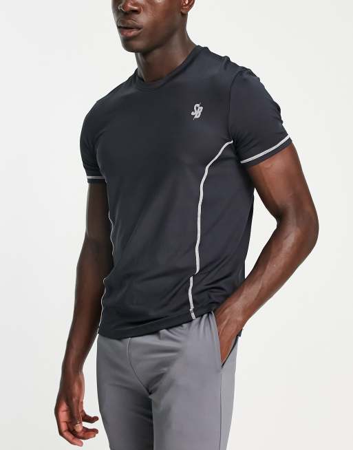 South Beach overlock stitching t-shirt in black