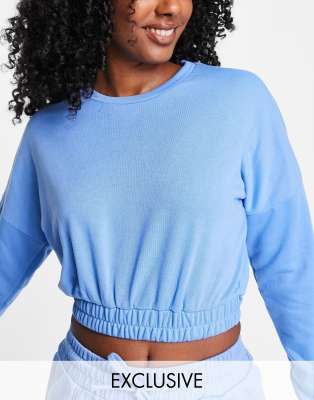 South Beach - Oversize-Sweatshirt in Blau