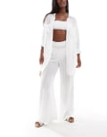 South Beach oversized beach pants in white