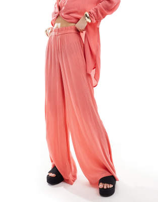South Beach South Beach oversized beach trouser in watermelon-Pink