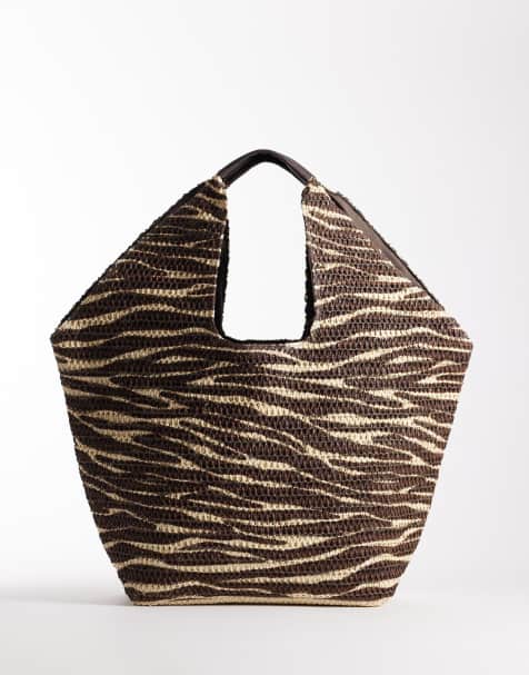 South Beach - Oversized skulder-tote med zebraprint - view 1