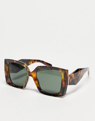 South Beach oversized square sunglasses in dark tortoise shell