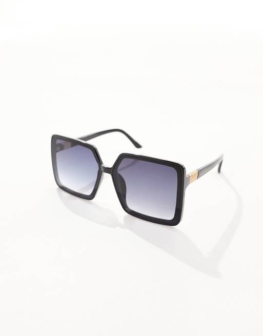 South Beach - Oversized vierkante jaren 70 zonnebril in zwart , 2 van 4