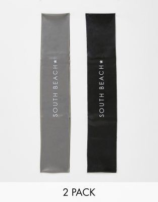 SOUTH BEACH LIGHT/MEDIUM RESISTANCE BANDS 2 PACK IN BLACK 
