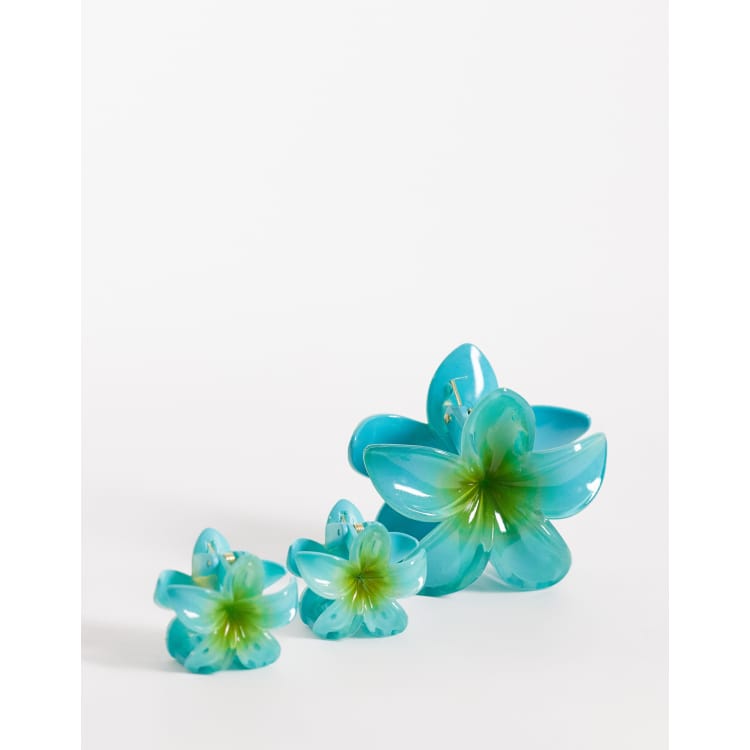 NEW FREE PEOPLE s/3 Hot Pink Purple Green Neon Daisy Flower Claw Clip Hair Retro Amazon.com : Flower Hair Claw Clips Flower Hair Clips 8PCS  main image 4
