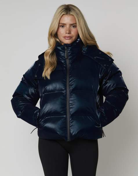 South Beach padded hooded ski jacket in turquoise - view 1
