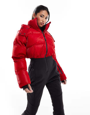 South Beach Padded Jacket And Flare Trouser Ski Suit In Red - Asos Flare New In 1st November 2024