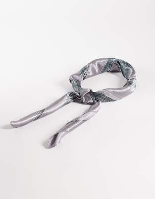 South Beach Paisley Print Satin Headscarf In Pink