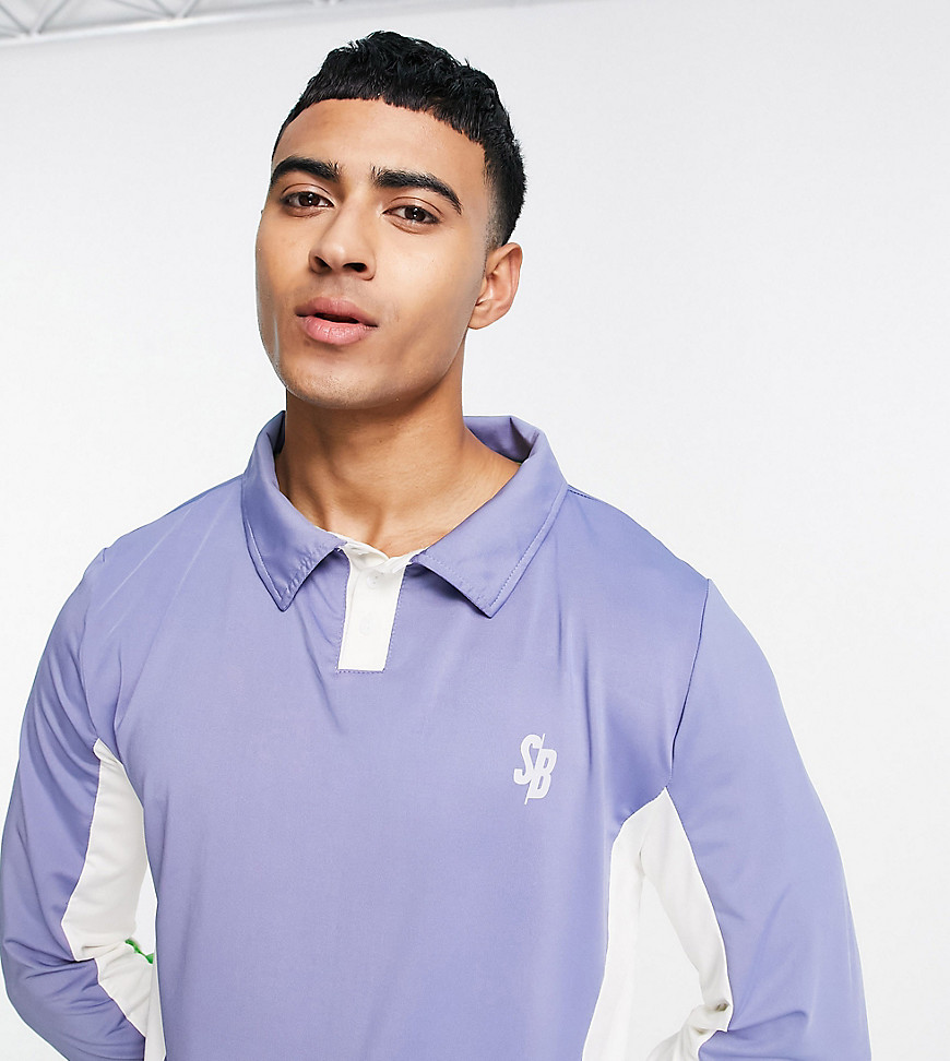 South Beach panelled polo jersey in navy-Blue