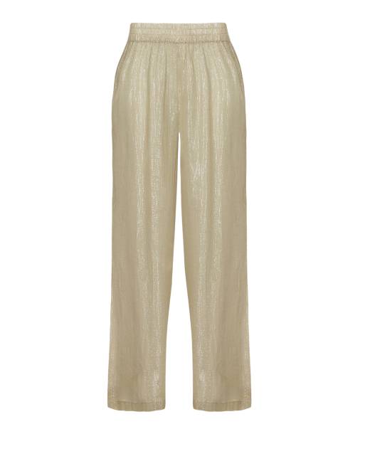 South Beach - Pantalon de plage ample métallisé - Kaki , 6 de 7