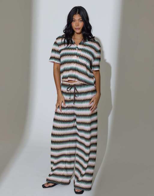 South Beach - Pantalon large au crochet - Multicolore
