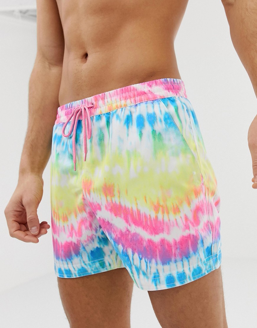 South Beach - Pantaloncini da bagno riciclati tie-dye-Multicolore