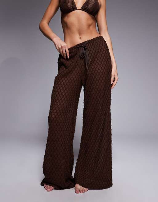 South Beach - Pantaloni da mare in pizzo marrone scuro, 2 di 5