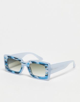South Beach patterned sunglasses in blue