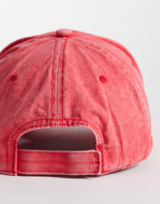 South Beach - Pet met geborduurde schelpen in rood met wassing, 3 van 3