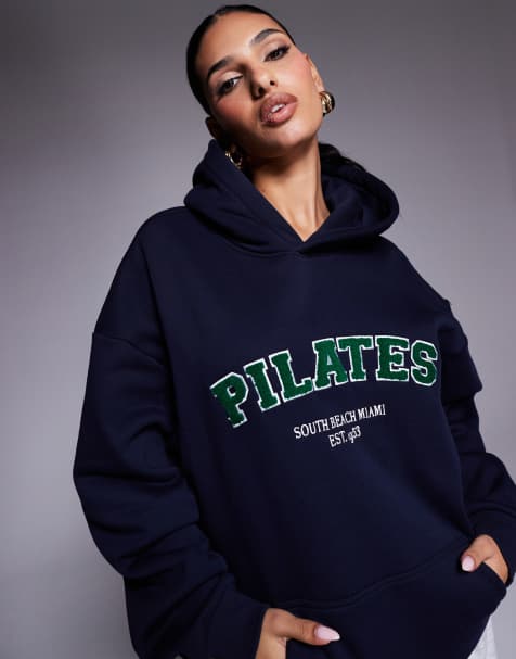 South Beach - Pilates hoodie in marineblauw - view 1