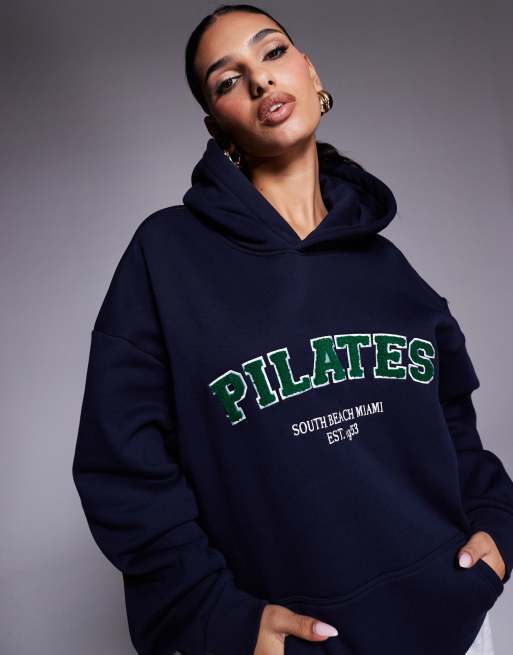 South Beach - Pilates hoodie in marineblauw