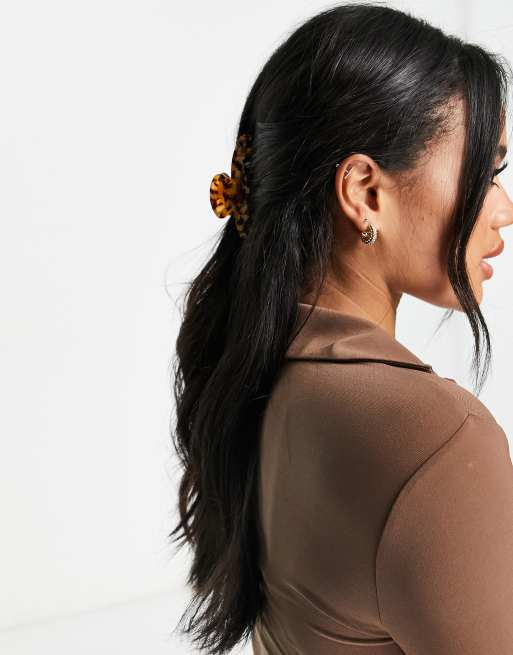 South Beach - Pince à cheveux en résine imprimée - Marron foncé