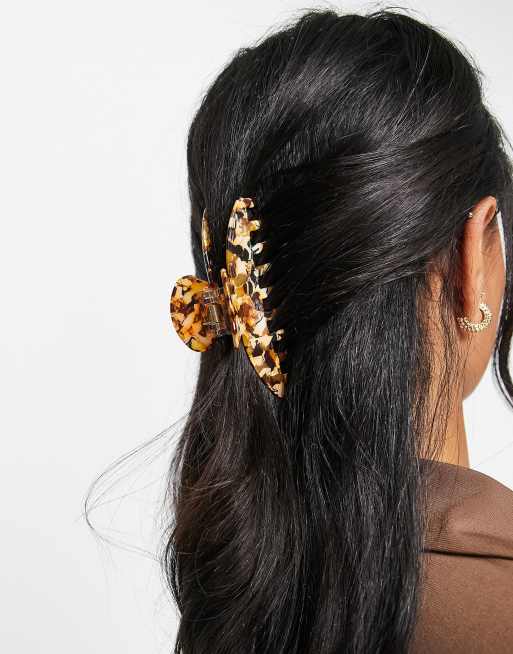 South Beach - Pince à cheveux en résine imprimée - Marron foncé, 2 de 4