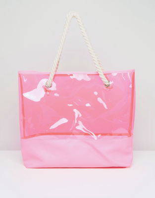 pink transparent bag