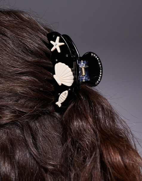 South Beach - Pinza nera per capelli con decorazioni acquatiche - view 1