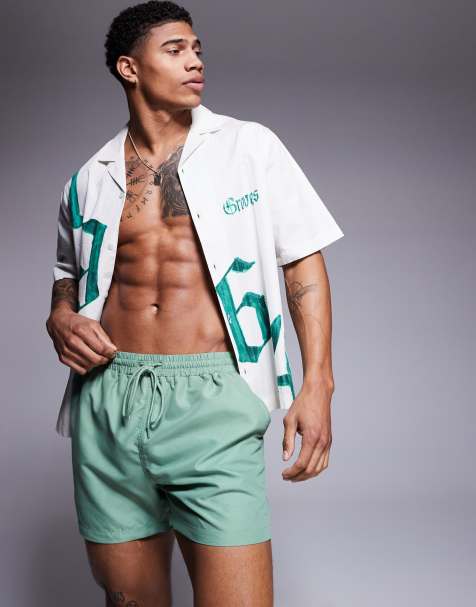 South Beach plain swim shorts in green - view 1