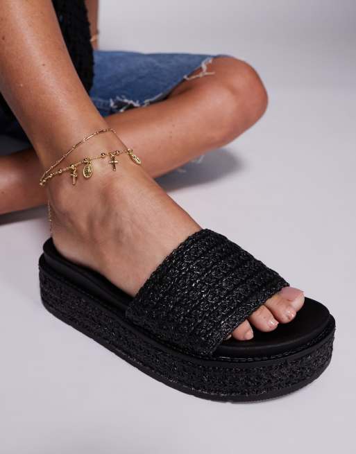 Pretty Crystal Shell Platform Flip Flops Beach Slippers