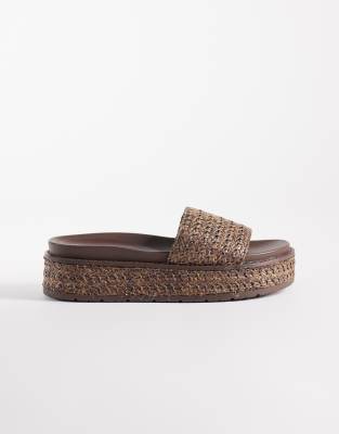 South Beach Platform Sandals In Brown
