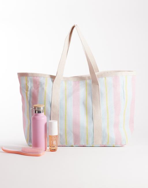 South Beach – Plażowa torba typu tote w pastelowe paski, 2 z 4