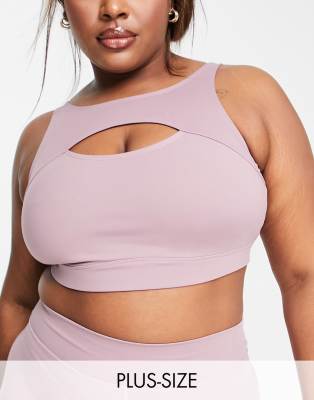 TALA Skinluxe tank medium support sports bra in pink exclusive to ASOS