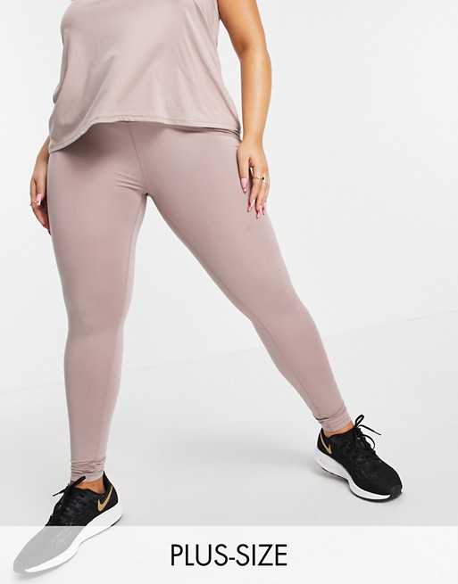 South Beach Plus high waisted leggings in dusty pink