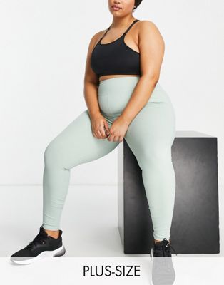South Beach Plus high waisted leggings in frosty green